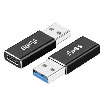 USB-C to USB Adapter for Connecting and Transferring Data - black compact plug-and-play USB-C to USB data transfer and charging adapter