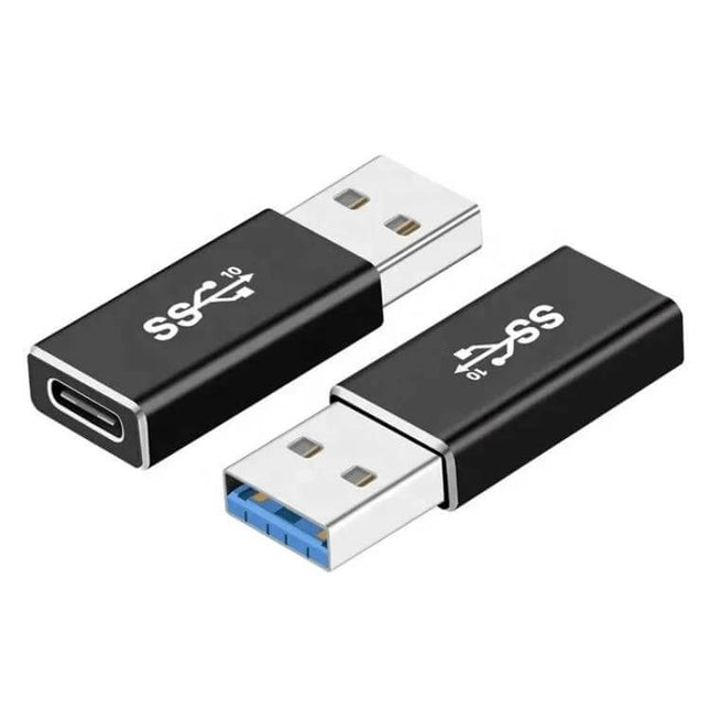 USB-C to USB Adapter for Connecting and Transferring Data - black compact plug-and-play USB-C to USB data transfer and charging adapter