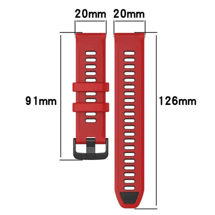 20mm Two-Tone Silicone Sports Watch Band for Galaxy Watch