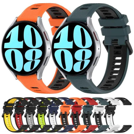 20mm Two-Tone Silicone Sports Watch Band For Galaxy Watch 6