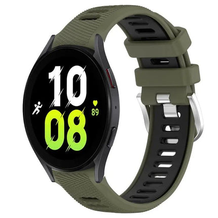 20mm Two-Tone Silicone Sports Band Steel Buckle Samsung 44mm