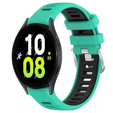 20mm Two-Tone Silicone Sports Band Steel Buckle Samsung 44mm
