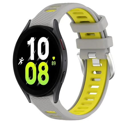 20mm Two-Tone Silicone Sports Band Steel Buckle Samsung 44mm