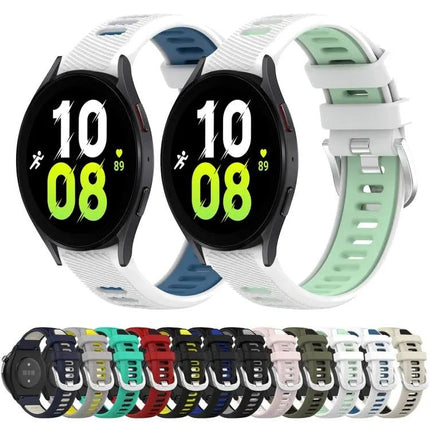 20mm Two-Tone Silicone Sports Band Steel Buckle Samsung 44mm