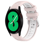 For Samsung Galaxy Watch4 44mm / Pink+White