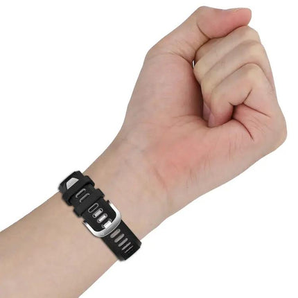 Two-Tone Silicone Watch Band Steel Buckle 20mm 42mm 47mm
