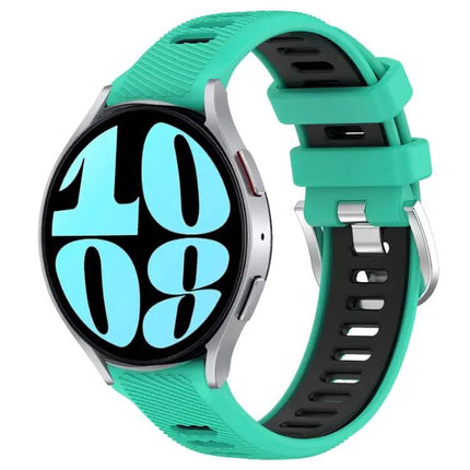 20mm Two-Tone Silicone Sports Band Steel Buckle Samsung 44mm