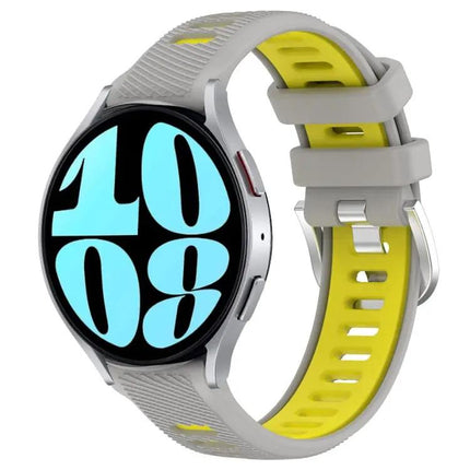 20mm Two-Tone Silicone Sports Band Steel Buckle Samsung 44mm