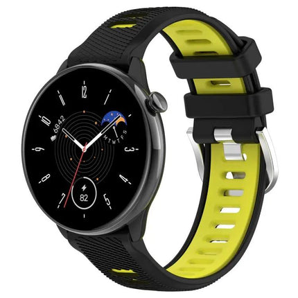 20mm Two-Tone Silicone Sports Watch Band With Steel Buckle