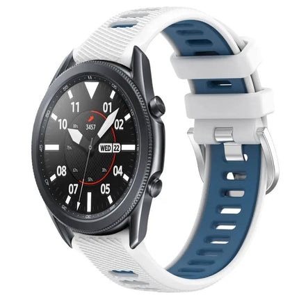 22mm Silicone Sport Band Two-Tone Buckle Samsung 45/46mm