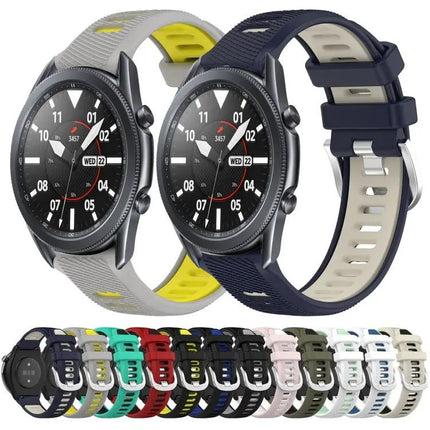 22mm Silicone Sport Band Two-Tone Buckle Samsung 45/46mm