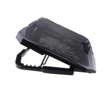 Foldable Aluminum Cooling Pad for Gaming Laptops with Four Fans – adjustable 17-inch support, two 14cm and two 7cm fans for heat dissipation