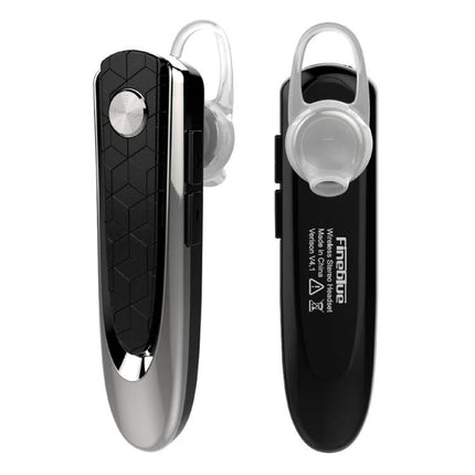 Fineblue Compact Bluetooth Earbud For Commuting And Hands Free Calls sleek black single-ear Bluetooth earpiece with ear hook