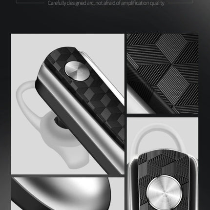 Fineblue Compact Bluetooth Earbud For Commuting And Hands Free Calls sleek black single-ear compact design with textured finish