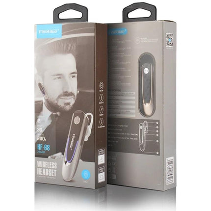 Fineblue Compact Bluetooth Earbud For Commuting And Hands Free Calls black HF68 single-ear packaging showing earbud and model details