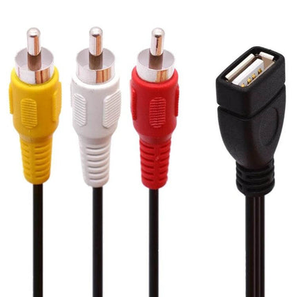 JUNSUNMAY USB to RCA Cable for Viewing AV on Computers - USB female to yellow video and red/white audio RCA jacks
