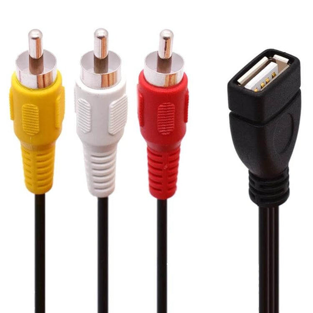 JUNSUNMAY USB to RCA Cable for Viewing AV on Computers - USB female to yellow video and red/white audio RCA jacks
