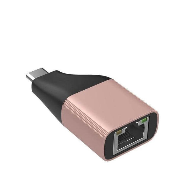 Onten UC101 Type-C Ethernet Adapter for Laptop Connectivity - rose gold USB-C to RJ45 wired network adapter for stable internet