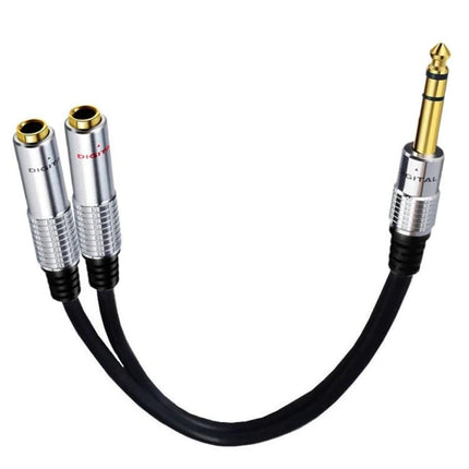 JUNSUNMAY Audio Adapter for Everyday Home Music Links - 6.35mm stereo male to dual female splitter cable for headphones speakers guitars