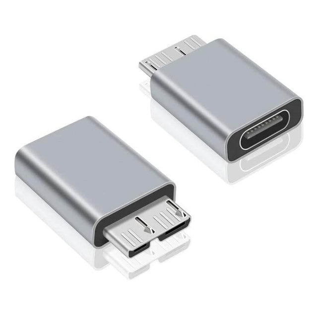 JUNSUNMAY USB C to Micro B Adapter for Device Connections, silver compact adapter for data transfer and charging