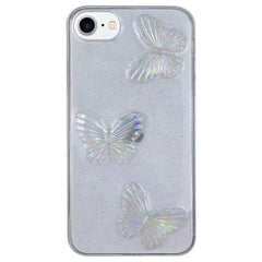 Funda de TPU para teléfono con diseño de mariposas de cristal transparente