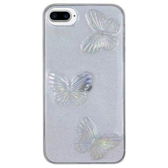 Coque de téléphone en TPU avec papillons en cristal transparent