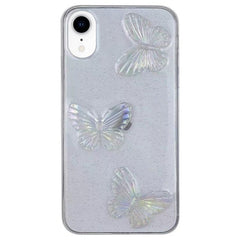 Funda de TPU para teléfono con diseño de mariposas de cristal transparente