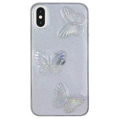 Funda de TPU para teléfono con diseño de mariposas de cristal transparente