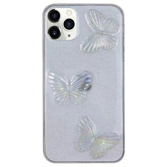 Funda de TPU para teléfono con diseño de mariposas de cristal transparente