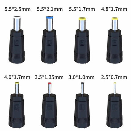 USB 5V to 12V Power Converter Cable for Everyday Devices adapter tips set showing multiple DC plug sizes for routers cameras and desk lamps