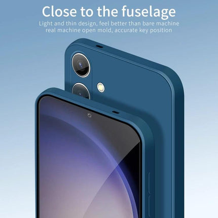 PINWUYO Slim Protective Phone Case for Everyday Use showing slim blue TPU cover with raised camera lip and precise button cutouts