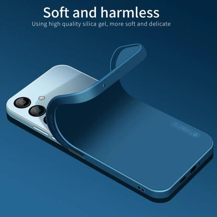 PINWUYO Everyday Case for Samsung Phone Daily Protection - blue soft silicone TPU case with four-corner impact guard and precise cutouts