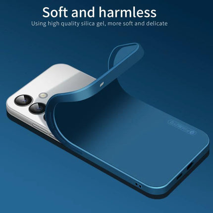 PINWUYO Silicone Case for Everyday Samsung Phone Protection - durable blue TPU cover showing flexible soft-back protection for Samsung camera and edges