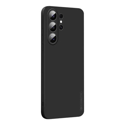 PINWUYO Silicone Case for Everyday Samsung Phone Protection slim black TPU case with raised camera lip and corner shock absorption