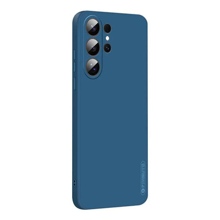 PINWUYO Silicone Case for Everyday Samsung Phone Protection slim blue TPU cover showing raised camera cutouts and full edge protection