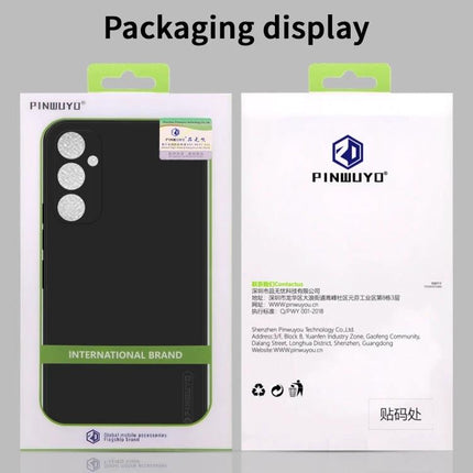 PINWUYO Samsung Case for Everyday Phone Protection packaging display with black slim durable case in box