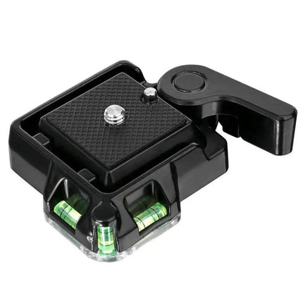 Aluminum Alloy Quick Release Plate for Camera Tripod Mounting black anodized quick-release plate with bubble levels and locking lever