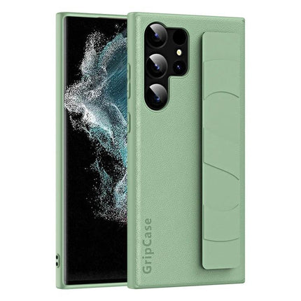 Wrist Strap Phone Case With Hands Free Carrying - mint green soft TPU PU protective case with integrated wrist strap and non-slip grip