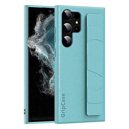 Wrist Strap Phone Case With Hands Free Carrying teal TPU case with integrated wrist strap and non-slip grip for easy one-handed use