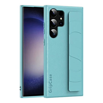 Wrist Strap Phone Case for Daily Convenience with teal grip-style protective shell and adjustable wrist strap