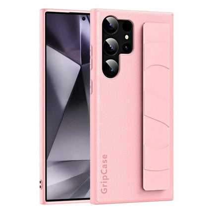 Convenient Wrist Strap Phone Case For Daily Activities Keeps Your Phone Within Reach pink leather-look phone case with wrist strap and card slot
