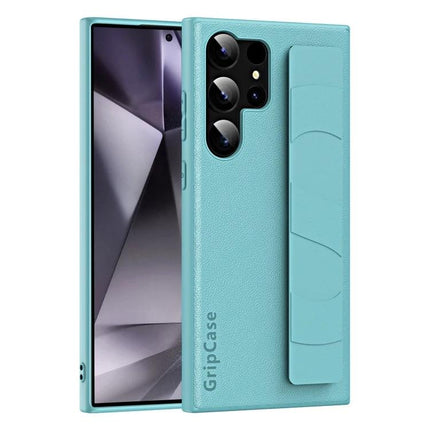 Convenient Wrist Strap Phone Case For Daily Activities Keeps Your Phone Within Reach – teal PU/TPU protective case with wrist strap and camera cutout