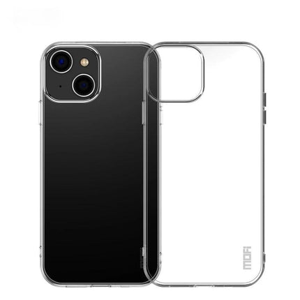 MOFI Clear Phone Case For Everyday iPhone Protection And Daily Use Lightweight Silhouette – clear slim TPU case showing iPhone back, anti-yellowing protection