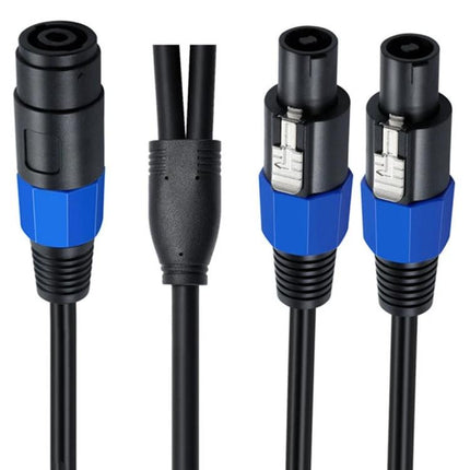 Essential Junsunmay Adapter Cable for Home Audio Connections black Speakon 2-in-1 cable with blue connectors for guitar, bass, mic to amp and speaker