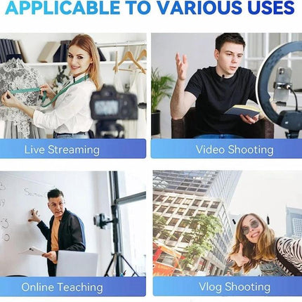 One by Two Lavalier Microphone for Everyday Audio Capture - collage showing live streaming, video shooting, online teaching and vlog shooting