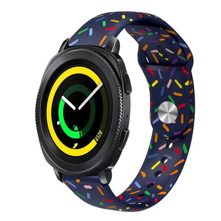 Silicone Rainbow Buckle Watch Band For Samsung 40/44/41mm