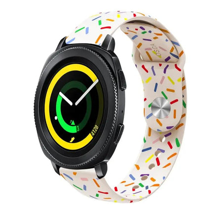 Silicone Rainbow Buckle Watch Band For Samsung 40/44/41mm