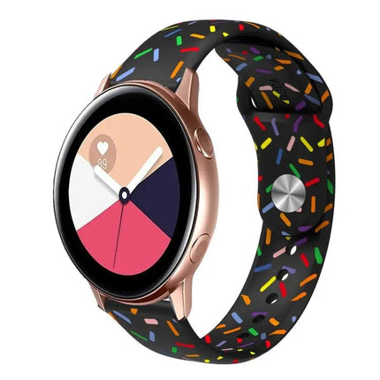 Silicone Rainbow Buckle Watch Band For Samsung 40/44/41mm
