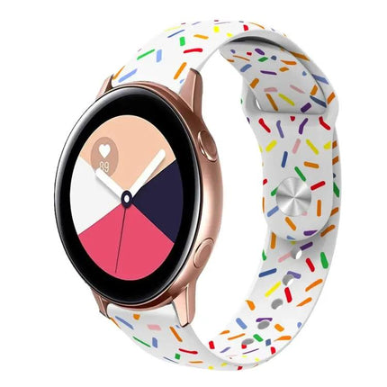 Silicone Rainbow Buckle Watch Band For Samsung 40/44/41mm