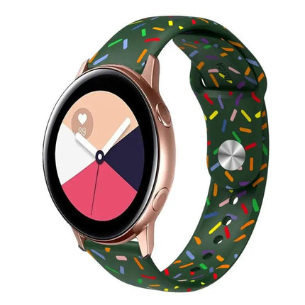 Silicone Rainbow Buckle Watch Band For Samsung 40/44/41mm